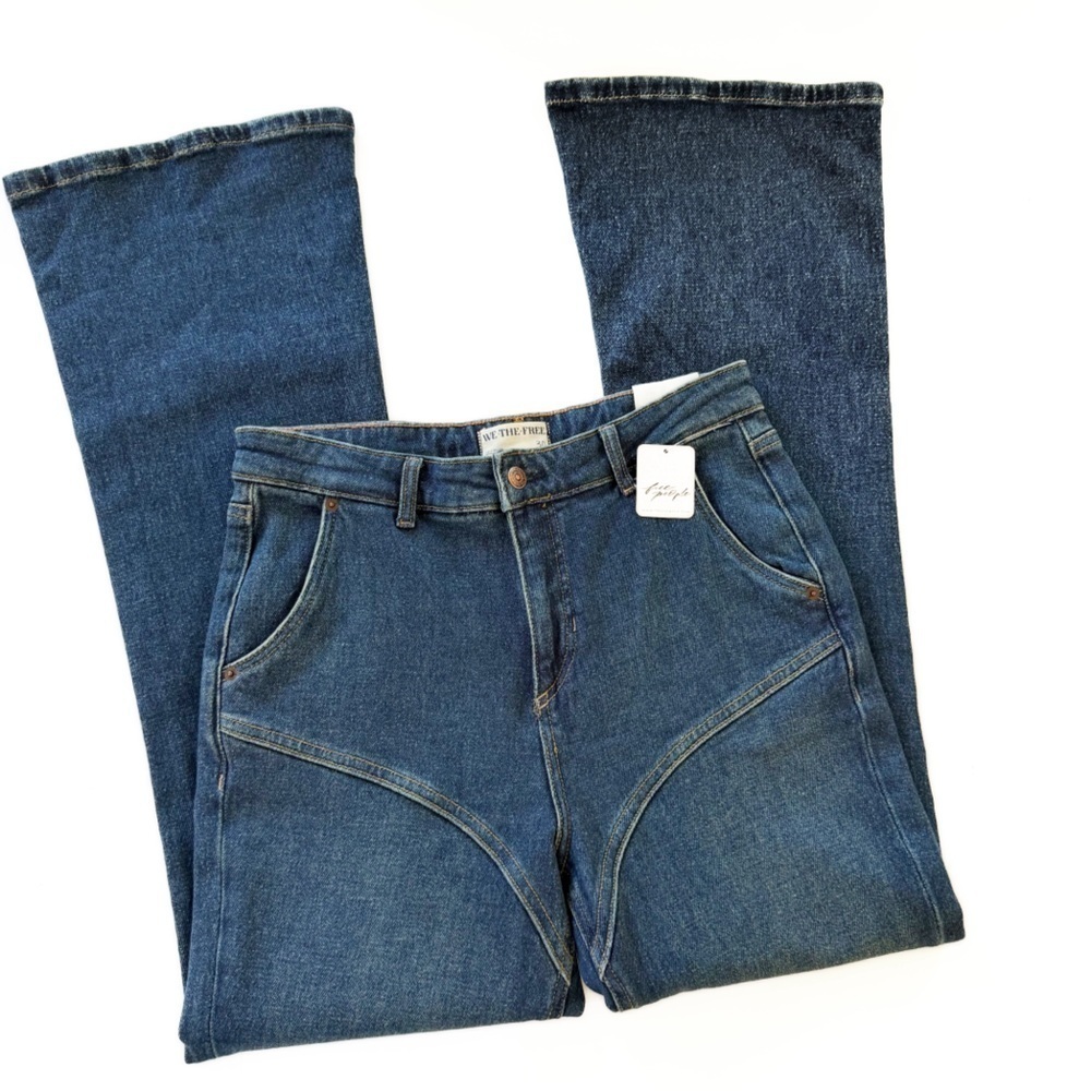 Free People We The Free Jeans Womens 30 Ashland Mid Rise Flare New - Picture 4 of 15